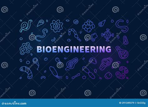 Bioengineering Vector Science Concept Simple Outline Round Banner