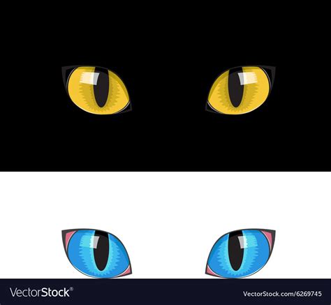 Yellow cat eyes Royalty Free Vector Image - VectorStock