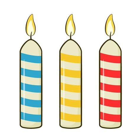 Set Of Colorful Birthday Cake Candles 25377316 Vector Art At Vecteezy