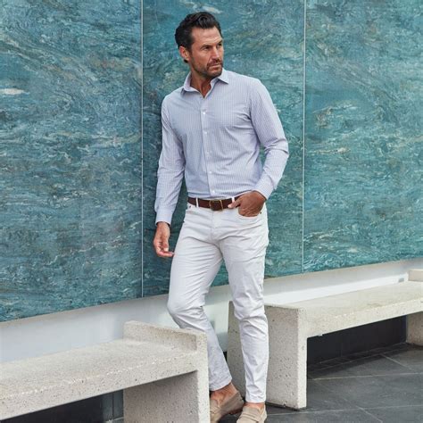 Apex Performance Dress Shirt Semi Spread Collar Tan And Blue Tattersal