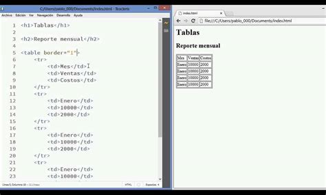 Crear tablas en HTML usando Bloc de notas Guía paso a paso