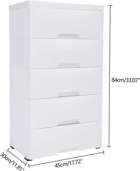 Fetcoi 5 Drawer Chest Plastic Drawers Dresser 5 Drawers Storage Cabinet