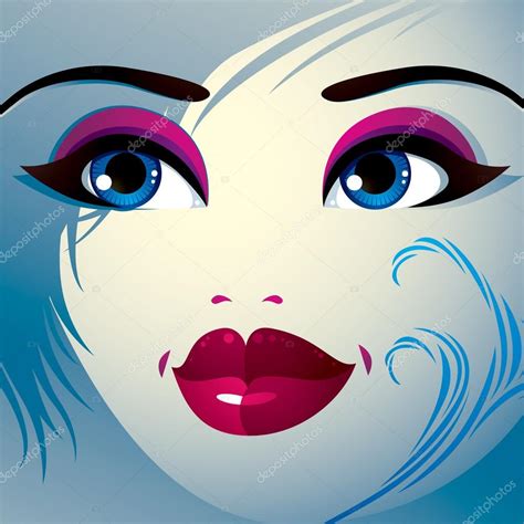 Face Of A Young Beautiful Lady Stock Vector Image By ©ostapius 106048728