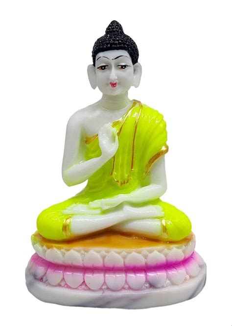 Buddha Dhyan Mudra Statue Ashirwad Buddha Marble Dust Idol For Home