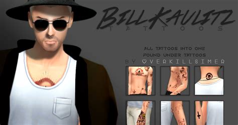 Sims 4 CC's - The Best: Bill Kaulitz Tattoos by Overkillsimmer