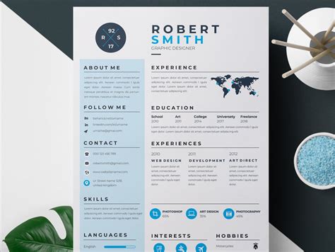 Professional Resume Page Cv Template By Resume Templates On Dribbble