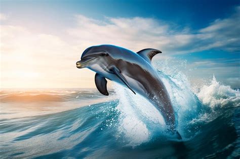 Premium Ai Image A Dolphin Jumps Out Of The Water A Dolphin Swims In