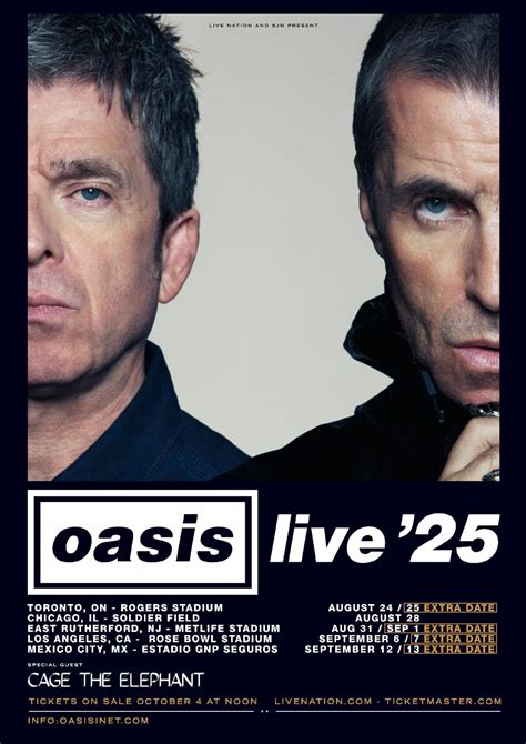 Oasis 2025 N American Tour Dates How To Get Sold Out Tickets