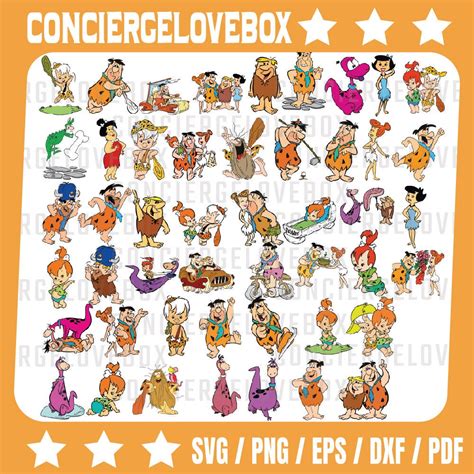 Flintstones Svg Bundle Svg Pack Layered Svg Png Pdf Eps Files For