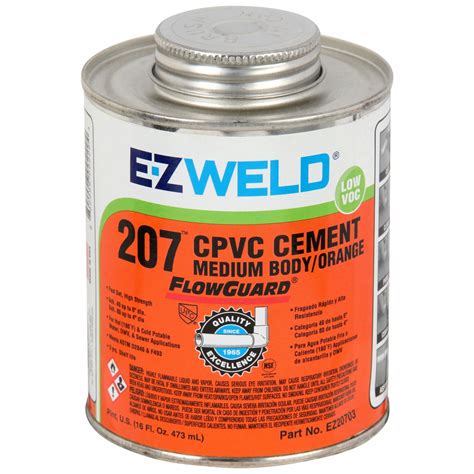 EZ WELD Low VOC 907 16 Fl Oz Pipe Cement 3NZE1 20703 Grainger