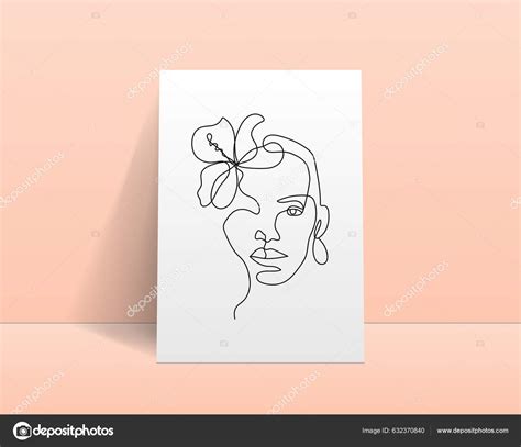 Modern Abstract Line Minimalistic Women Face Arts Wall Decoration