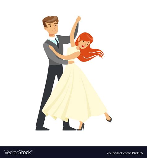 Young couple dancing waltz colorful character Vector Image