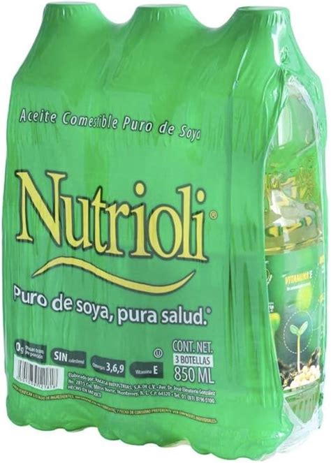 Nutrioli Aceite De Cocina Nutrioli Puro De Soya Paquete De Piezas