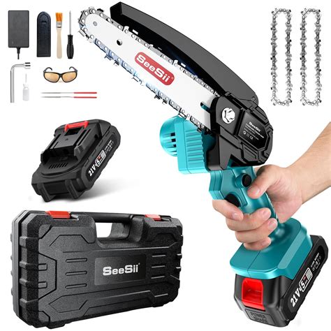 Cordless Chainsaw 6 Inch Seesii Power Mini Chainsaw With 1x Big Battery Handheld Electric