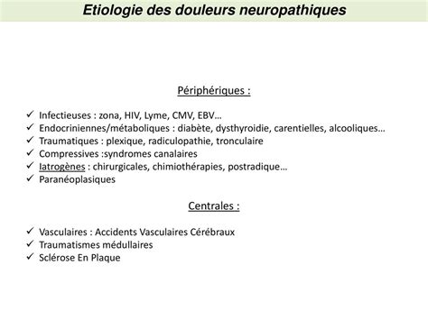 Mécanismes physiopathologiques de la douleur ppt télécharger