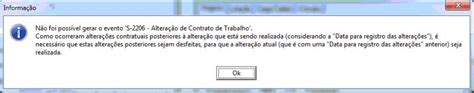 N O Foi Poss Vel Gerar O Evento S Altera O De Contrato De