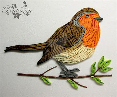 Quilled robin by pinterzsu on DeviantArt