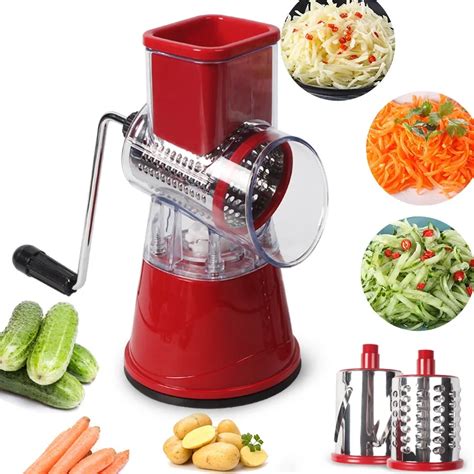 Duolvqi Manual Vegetable Cutter Slicer Kitchen Tools Multi Functional Round Mandoline Slicer