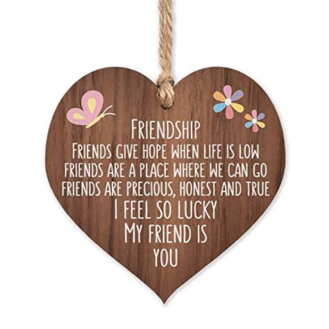 Im Lucky My Friend Is You Best Friends Wooden Hanging Heart