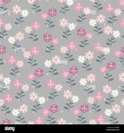 Modern Trendy Seamless Floral Ditsy Pattern Design Of Flowers And