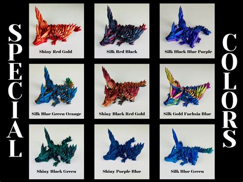 Crystal Wing Dragon Multiple Sizes 3D Printed Fidget Toy