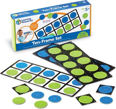 Learning Resources Giant Magnetic Ten Frame Set Classroom Math Set Magnetic Whiteboard Set