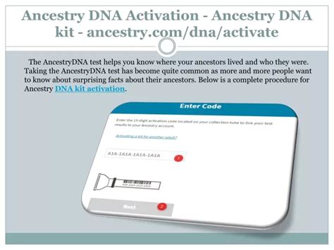 Ppt Dna Activate Ancestry Dna Kit