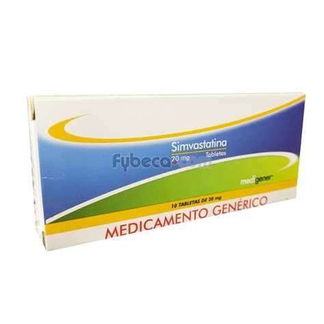 Simvastatina Medigener 20 Mg Unidad Fybeca