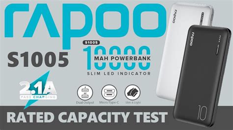 RAPOO S1005 10000mAh REAL CAPACITY TEST RATED CAPACITY TEST REAL