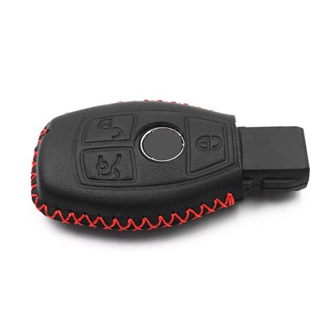 Black Leather For Mercedes Benz CLK GLK CLA CLS GLA GLC 4 Buttons Key