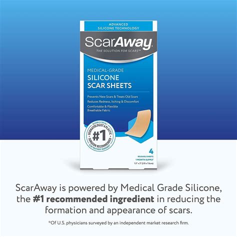 Scaraway Advanced Silicone Scar Sheets Medical Grade Treatment For Surgical Burn Acne And Body