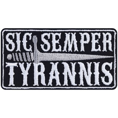 Patch Sic Semper Tyrannis Iron On Heavy Metal Patch Application 85 X