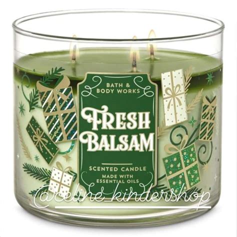 Promo Bath And Body Works Fresh Balsam 3 Wick Candle Large Candle