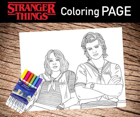 Stranger Things Coloring Page Print Color Etsy