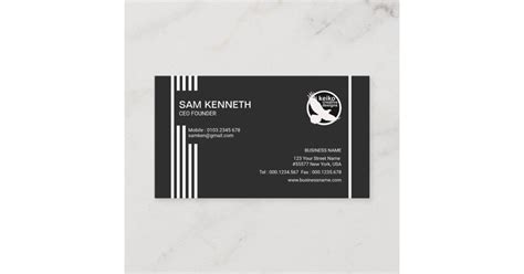 Futuristic Lines Elegant Black Ceo Founder Business Card Zazzle