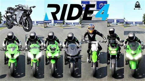 Top 14 Fastest Kawasaki SuperBikes Top Speed Battle Ride 4 4k