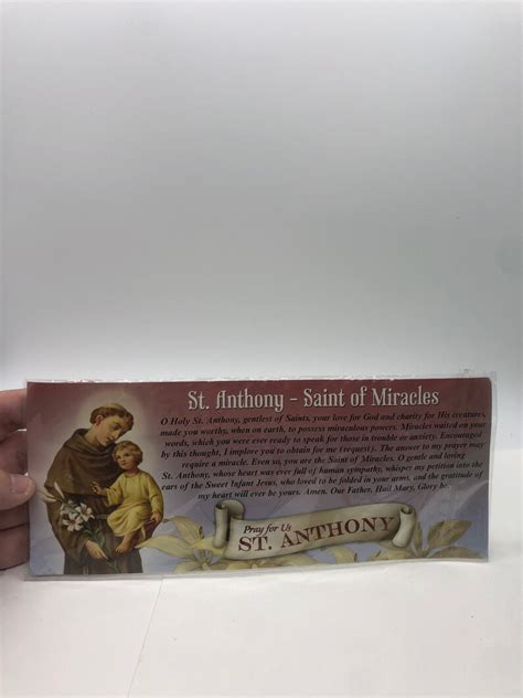 St Anthony Prayer Card Etsy