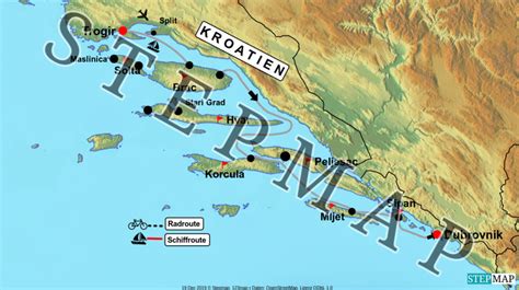 Stepmap Dalmatien Trogir Dubrovnik Landkarte F R Welt