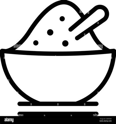 Rice Bowl Icon Outline Rice Bowl Vector Icon For Web Design Isolated