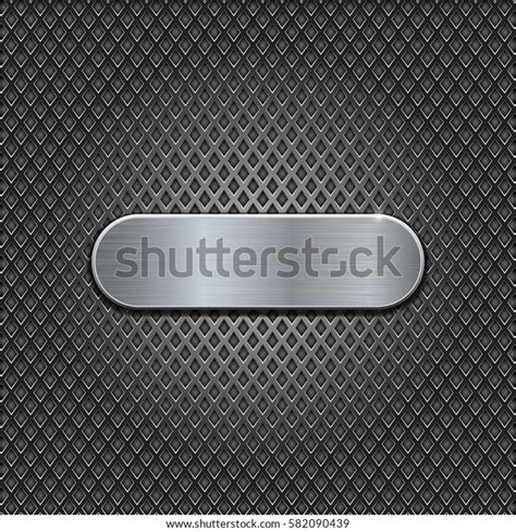 Metal Brushed Oval Plate On Perforated Stock Vector Royalty Free