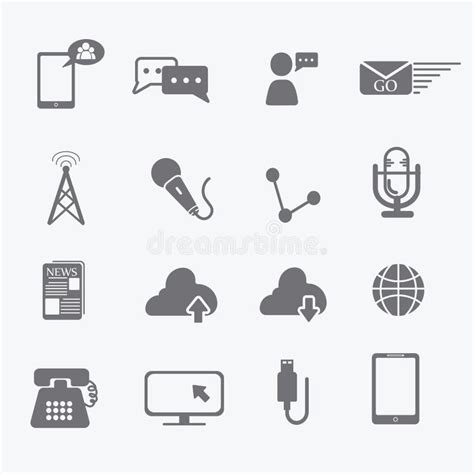 Communication Of Phone And Email Icon Set Vector Eps10 Stock Vector Illustration Of Mail