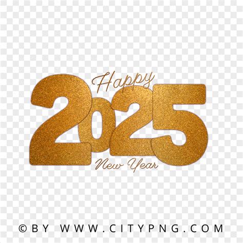 Beautiful 2025 Happy New Year Glitter Effect FREE PNG Citypng