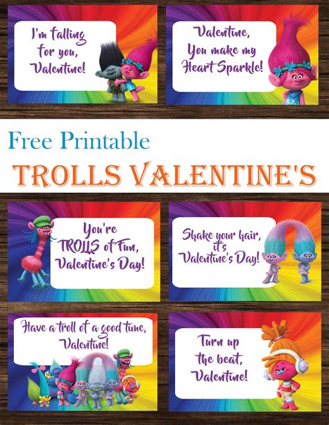 Free Printable Trolls Valentines Day Cards Valentines Day Jokes