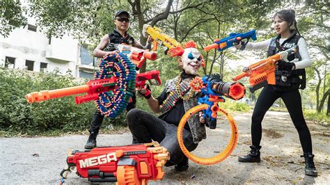 LTT Films Silver Flash FIERCE Nerf Guns Fight Doctor Mask Police