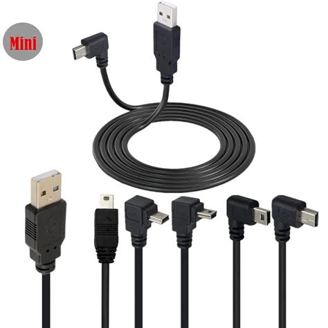 Combo De Cable Mini Usb De Ngulo Recto Y Ngulo Izquierdo Macho A Usb