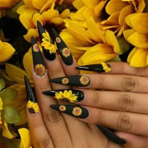 Pin By Tina Irwin On Nail Designs Etc In 2024 Sunflower Nails Nail Designs Hello Nails