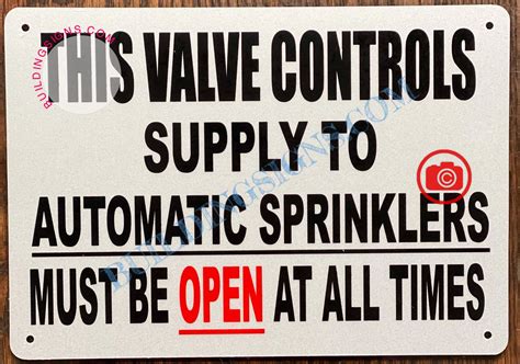 This Valve Controls Supply To Automatic Sprinklers Sign Hpd Signs The Official Store