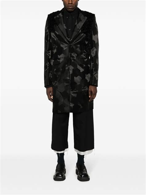 Comme Des Gar Ons Homme Plus Single Breasted Panelled Coat Black