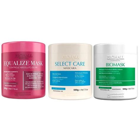 Kit Máscaras Prohall Select Care Biomask Equalize Mask 500g Máscara Capilar Magazine Luiza