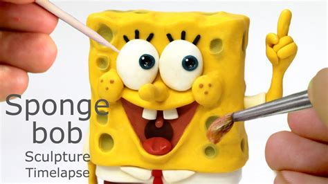 Spongebob Sculpture Timelapse - hand sculpted, bust - YouTube